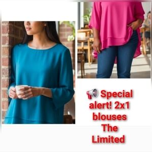 2 X 1!💖 The Limited Tiered Tunic Blouse M BOGO - Teal & Fuchsia.